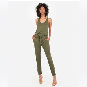 Express Women’s Olive Green Sleeveless Tank Jumpsuit XXS